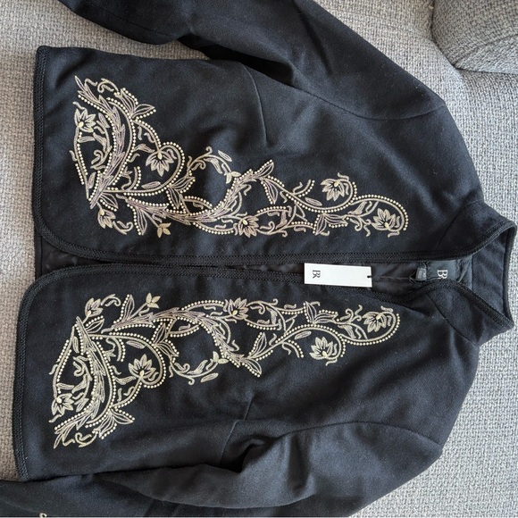 Banana Republic Jadia Embroidered Wool Cropped Jacket - Size 10 - Picture 10 of 15